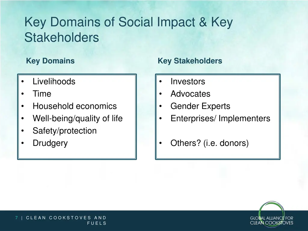 key domains of social impact key stakeholders