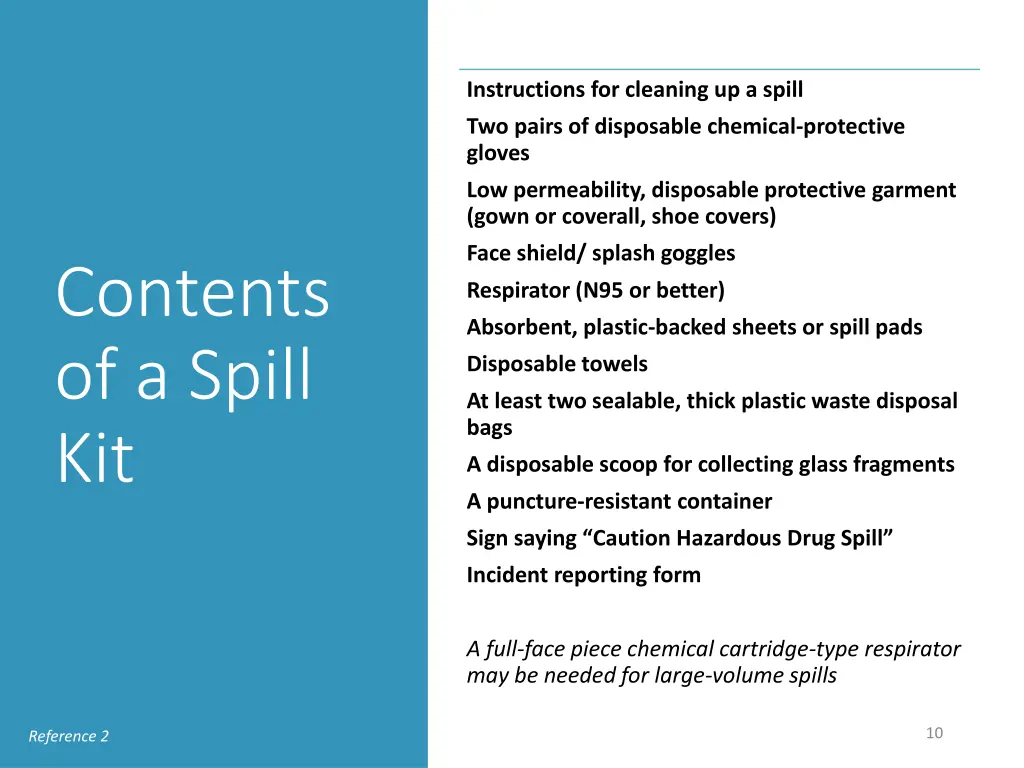 instructions for cleaning up a spill