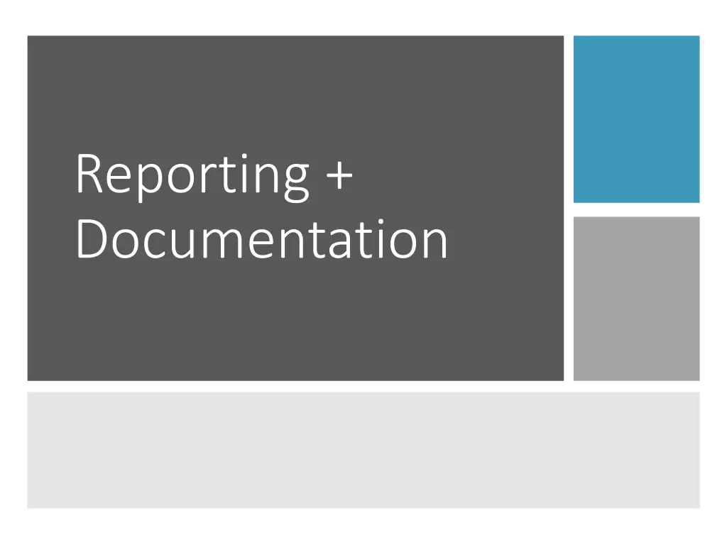 reporting documentation