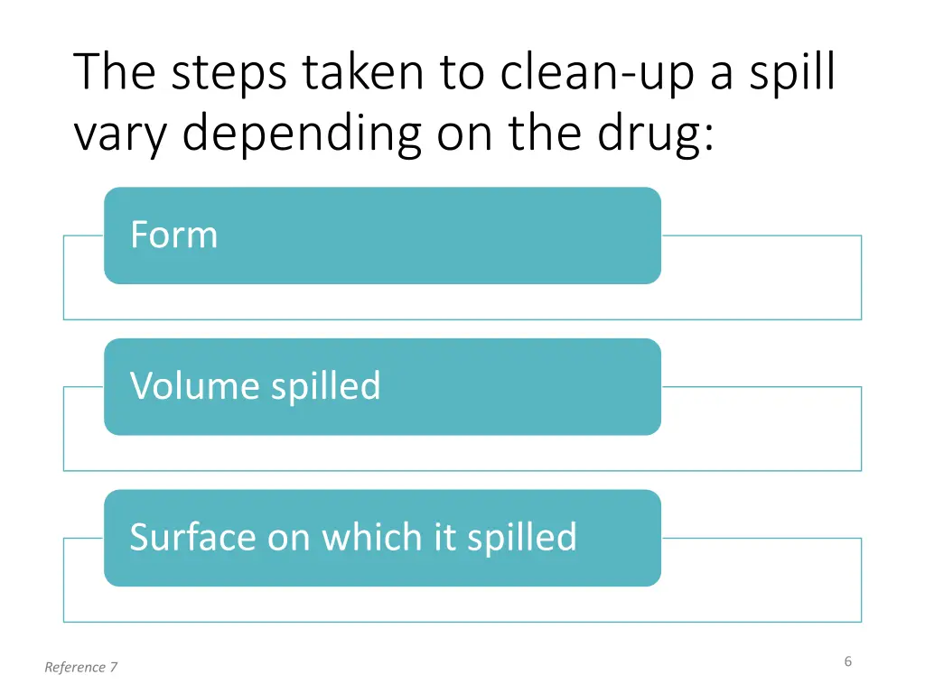 the steps taken to clean up a spill vary