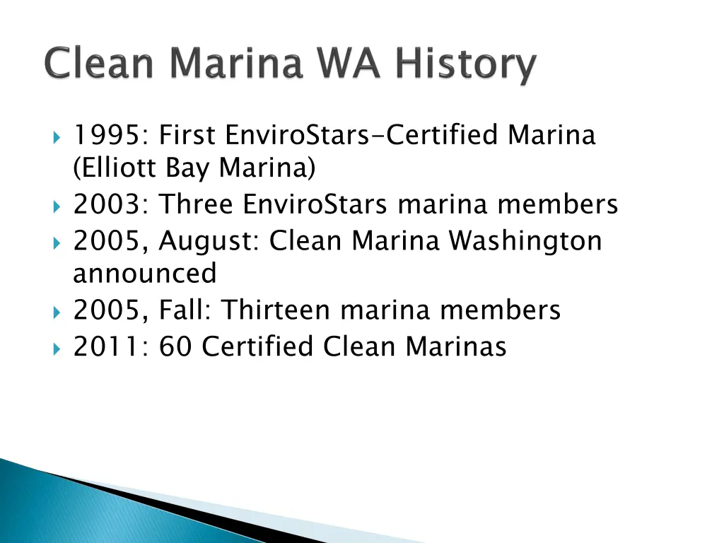 1995 first envirostars certified marina elliott