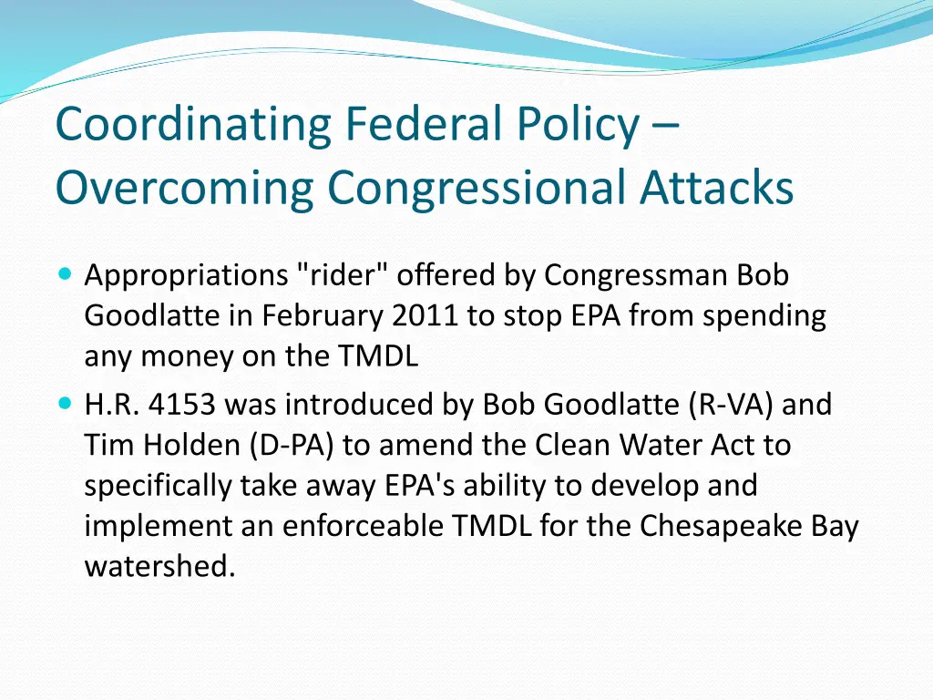 coordinating federal policy overcoming 1