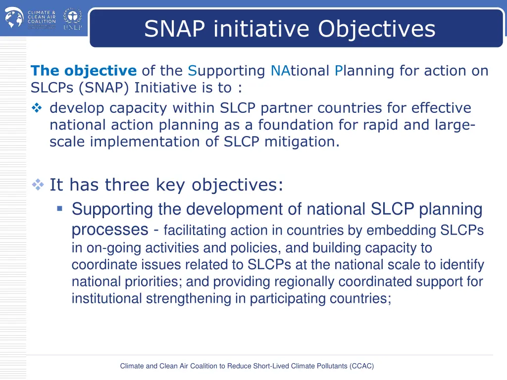 snap initiative objectives