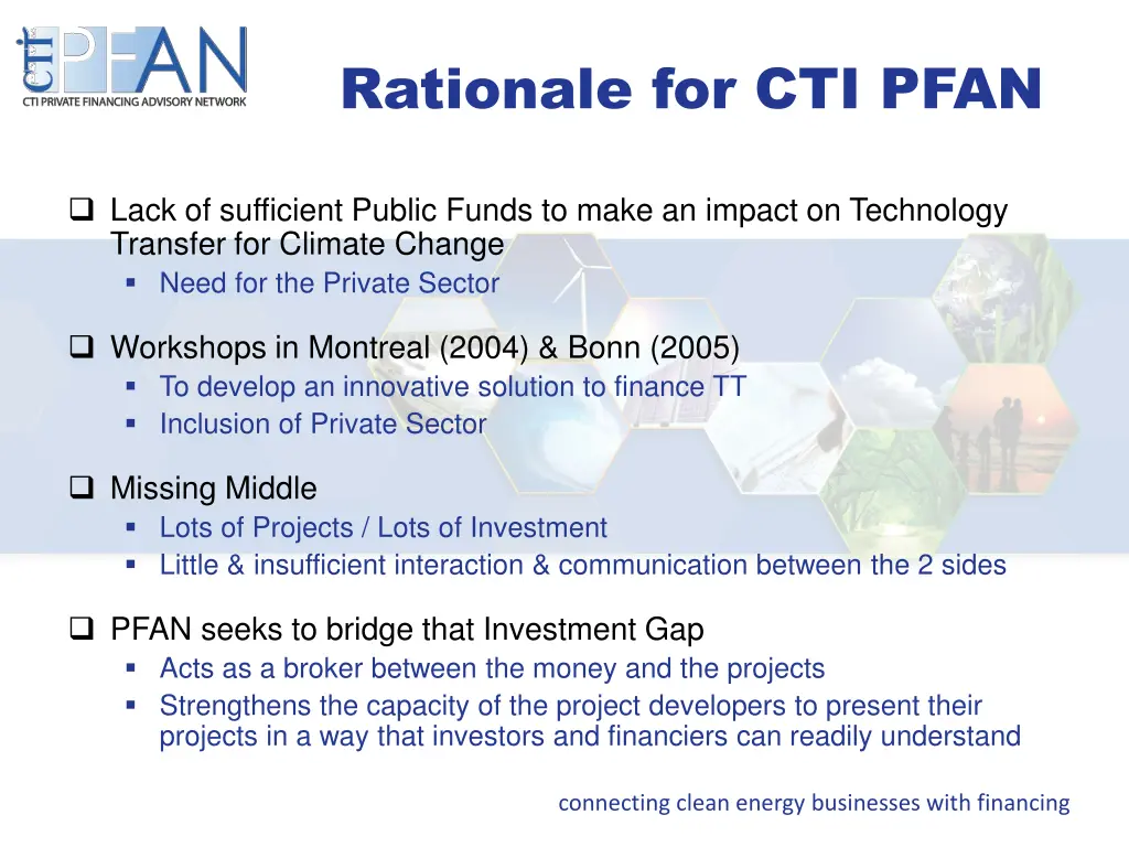 rationale for cti pfan