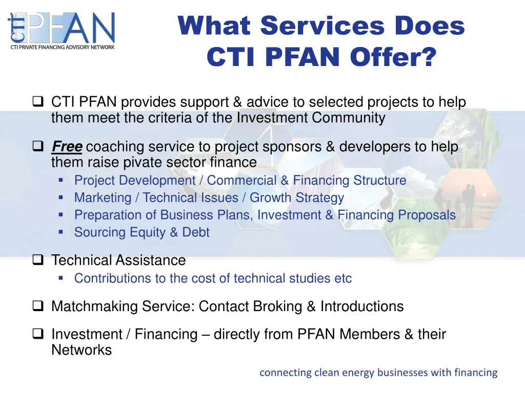 what services does cti pfan offer