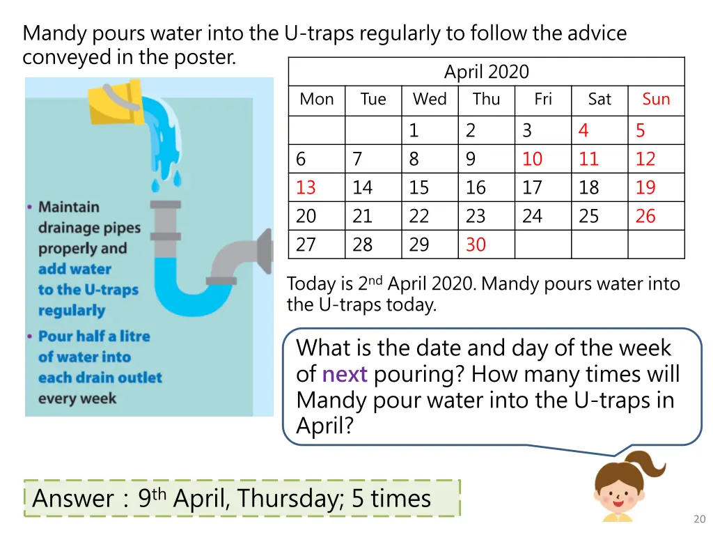 mandy pours water into the u traps regularly