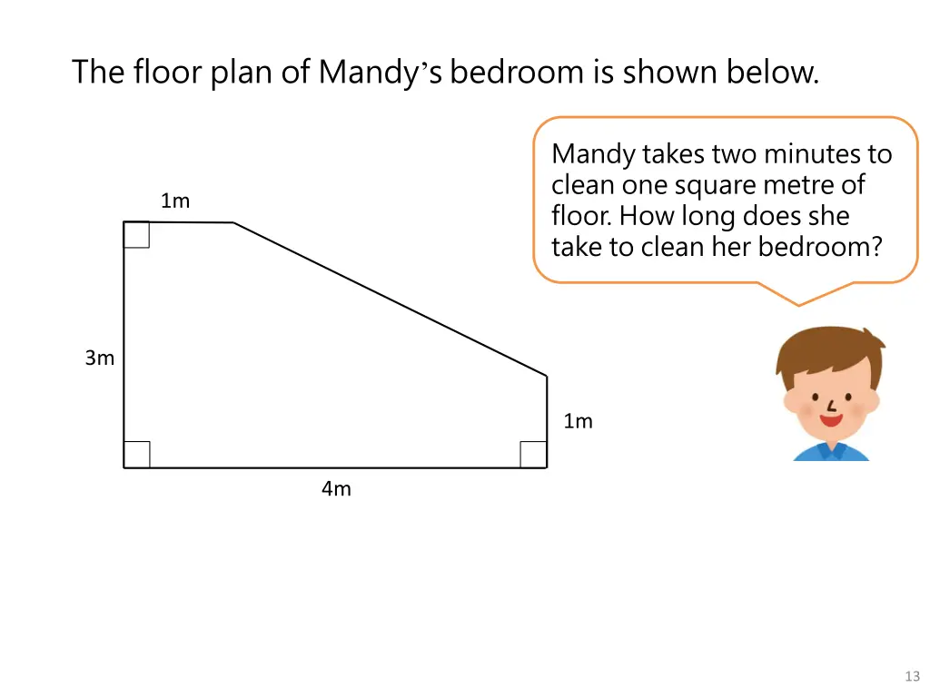 the floor plan of mandy s bedroom is shown below