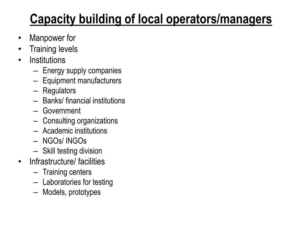 capacity building of local operators managers 2