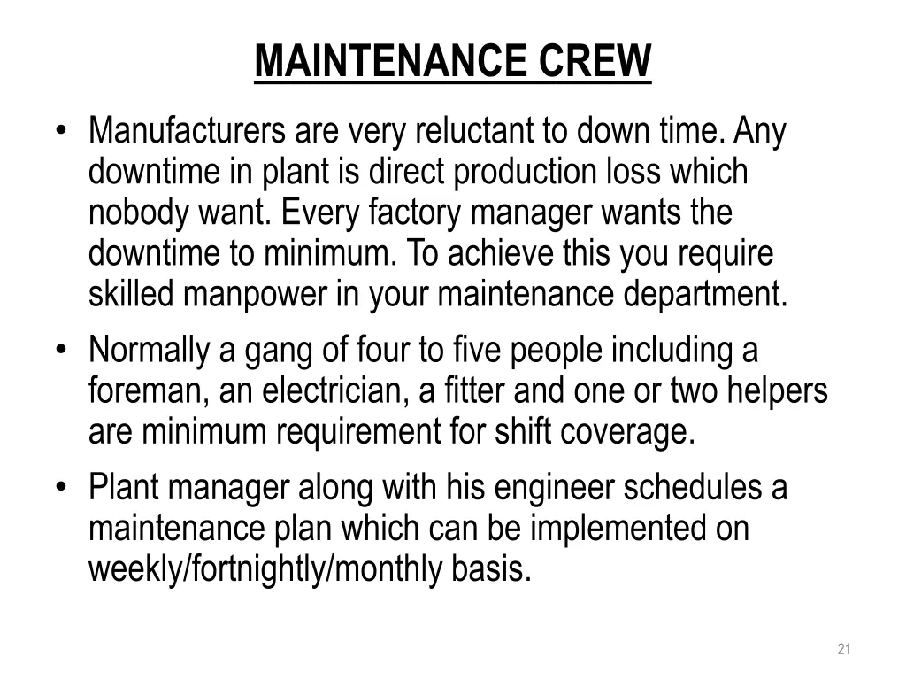 maintenance crew