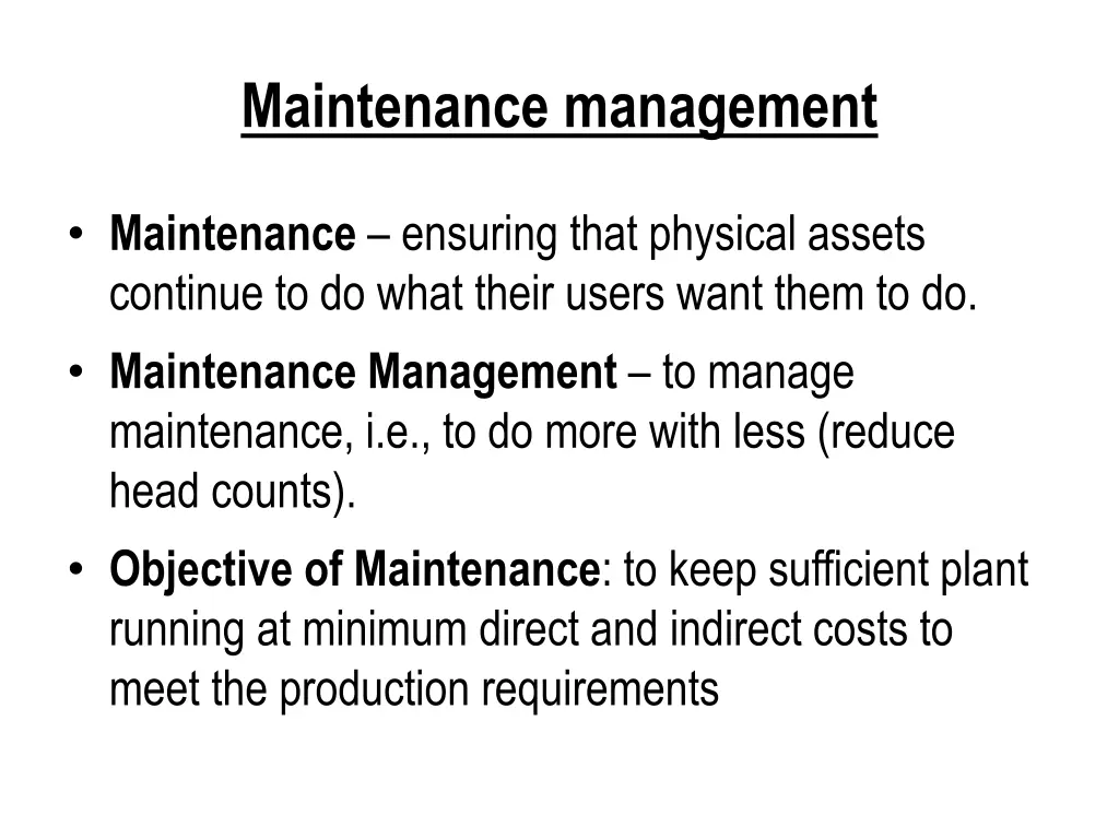 maintenance management