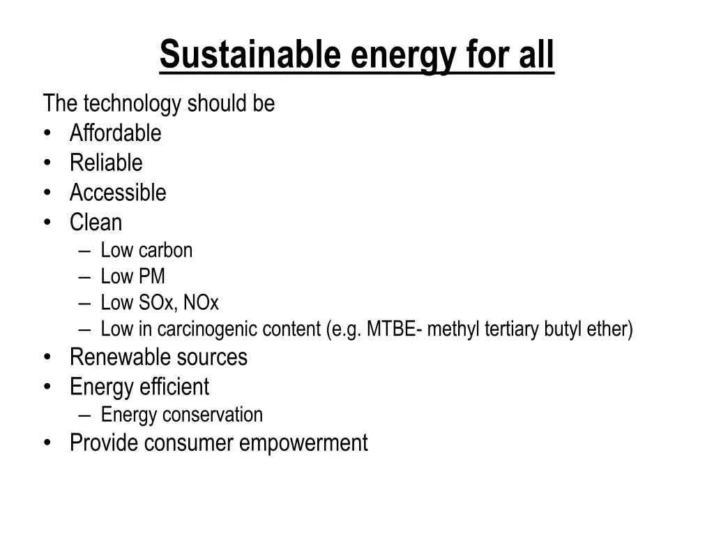 sustainable energy for all the technology should