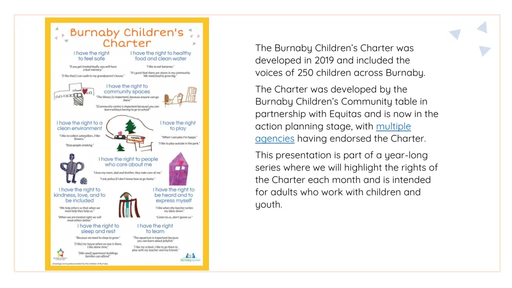 the burnaby children s charter was developed