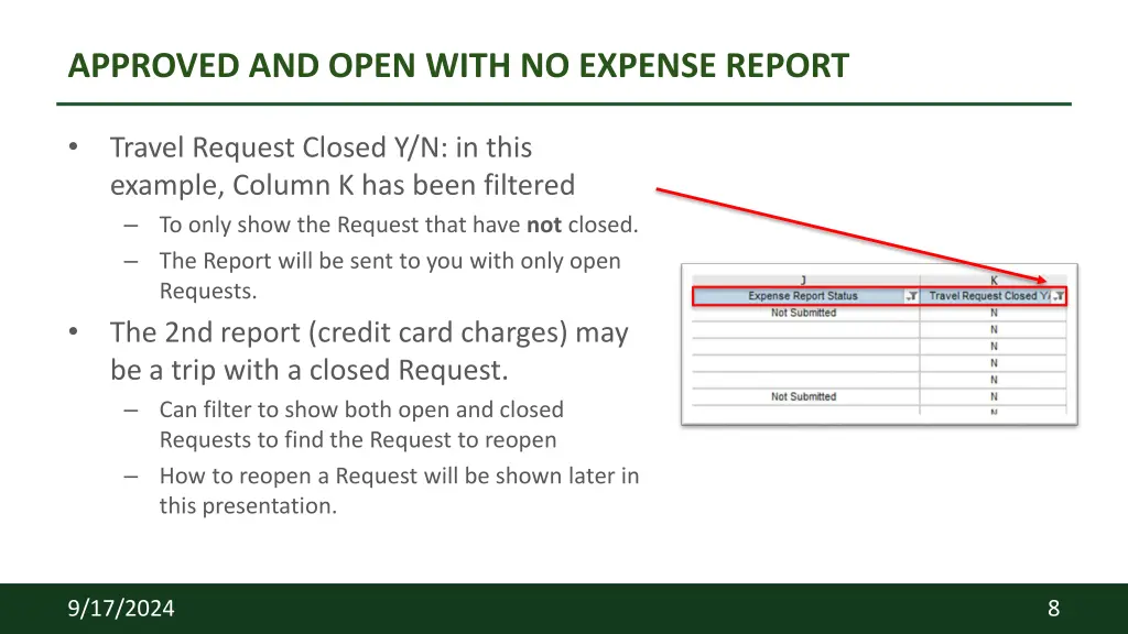 approved and open with no expense report 3