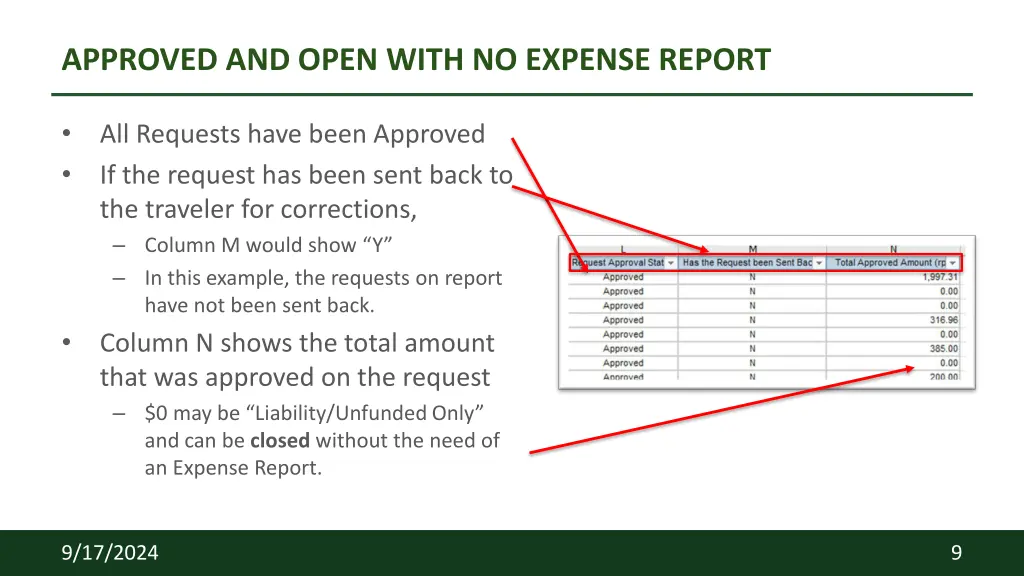 approved and open with no expense report 4