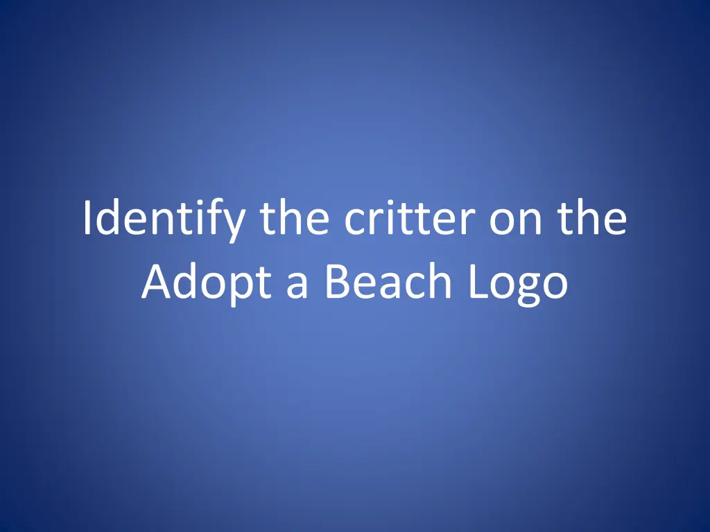 identify the critter on the adopt a beach logo