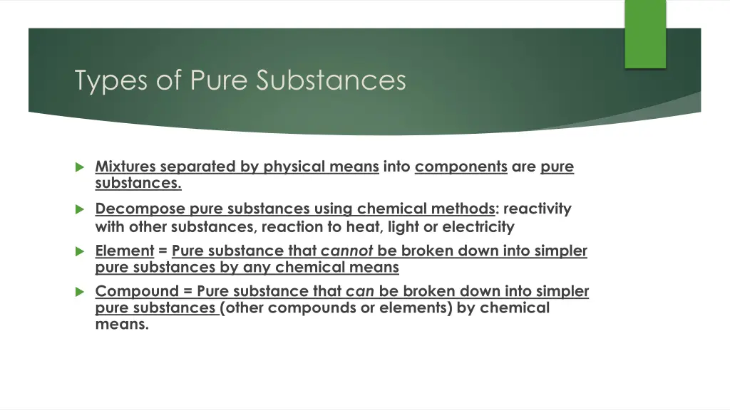 types of pure substances