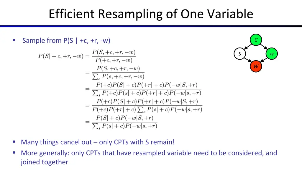 efficient resampling of one variable