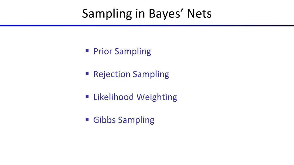 sampling in bayes nets