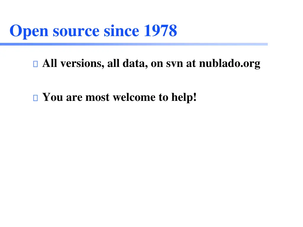 open source since 1978