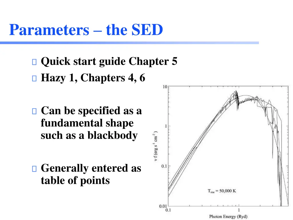 parameters the sed