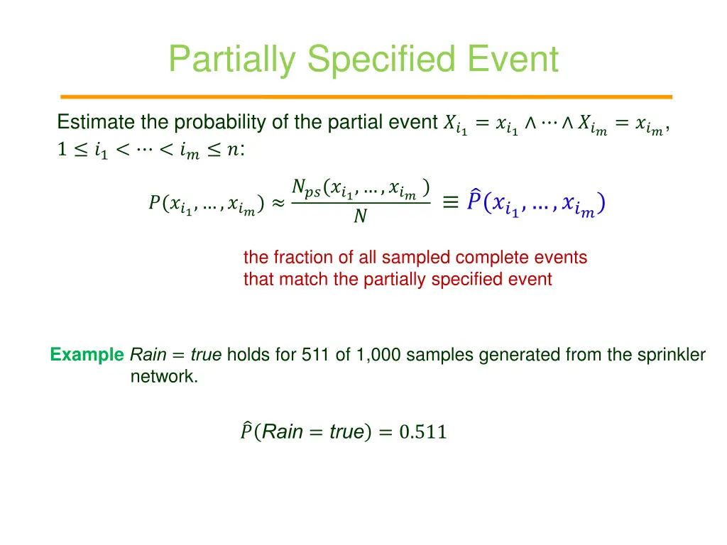 partially specified event