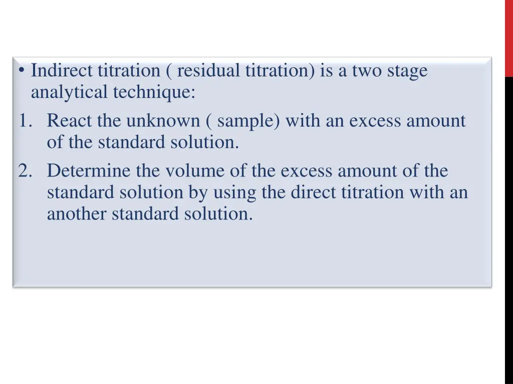 indirect titration residual titration 1