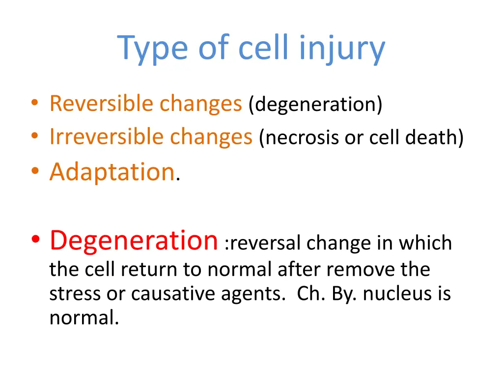 type of cell injury