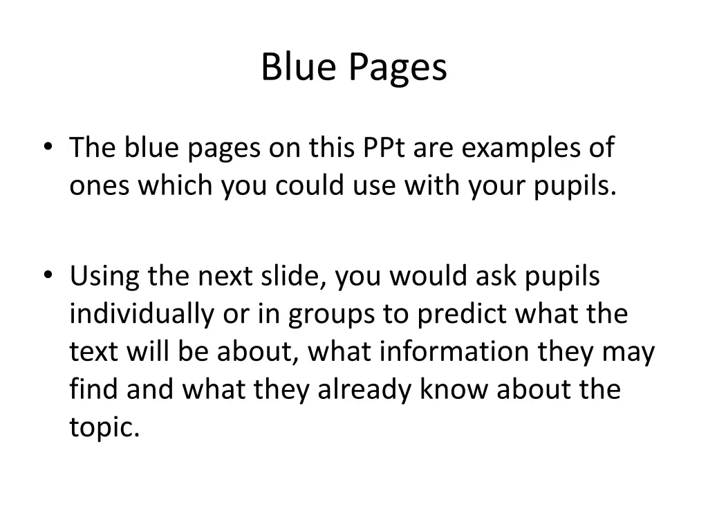 blue pages