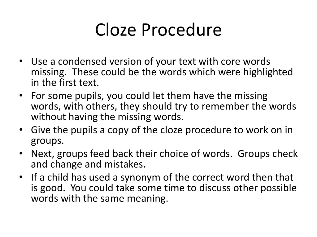 cloze procedure