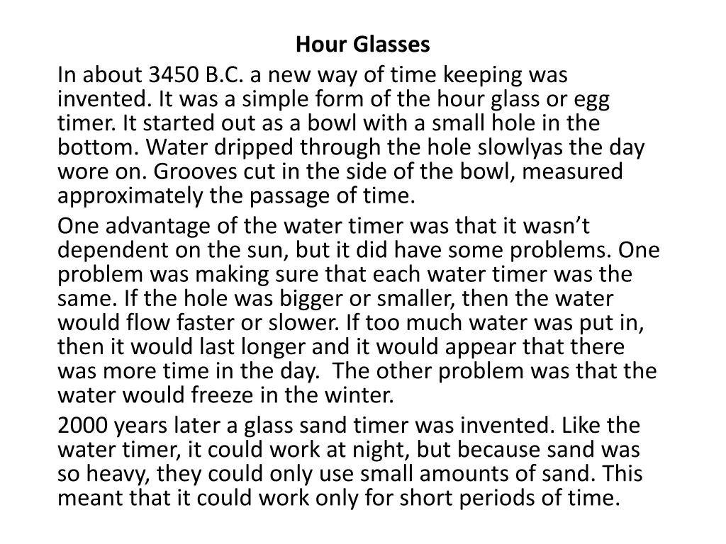 hour glasses