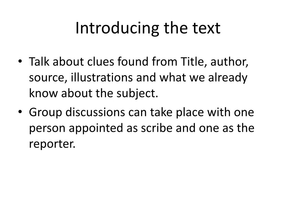 introducing the text