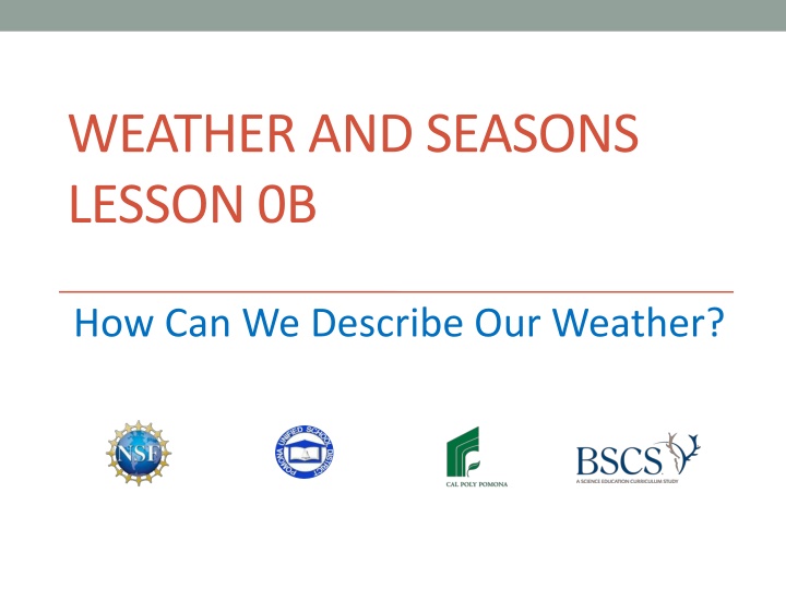 weather and seasons lesson 0b