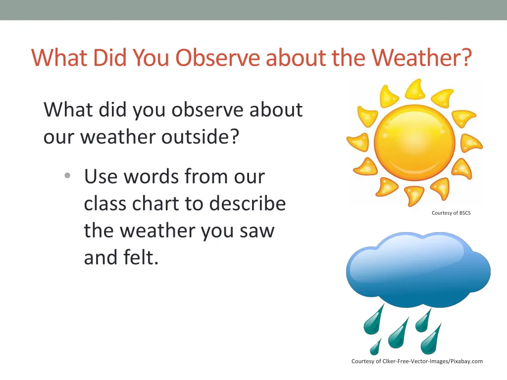 what did you observe about the weather