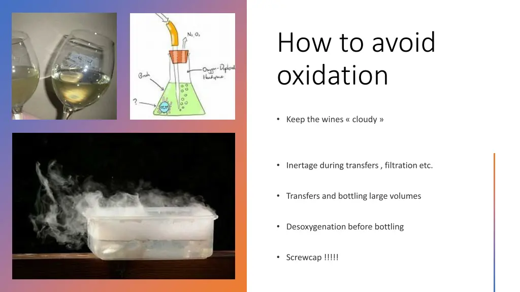 how to avoid oxidation