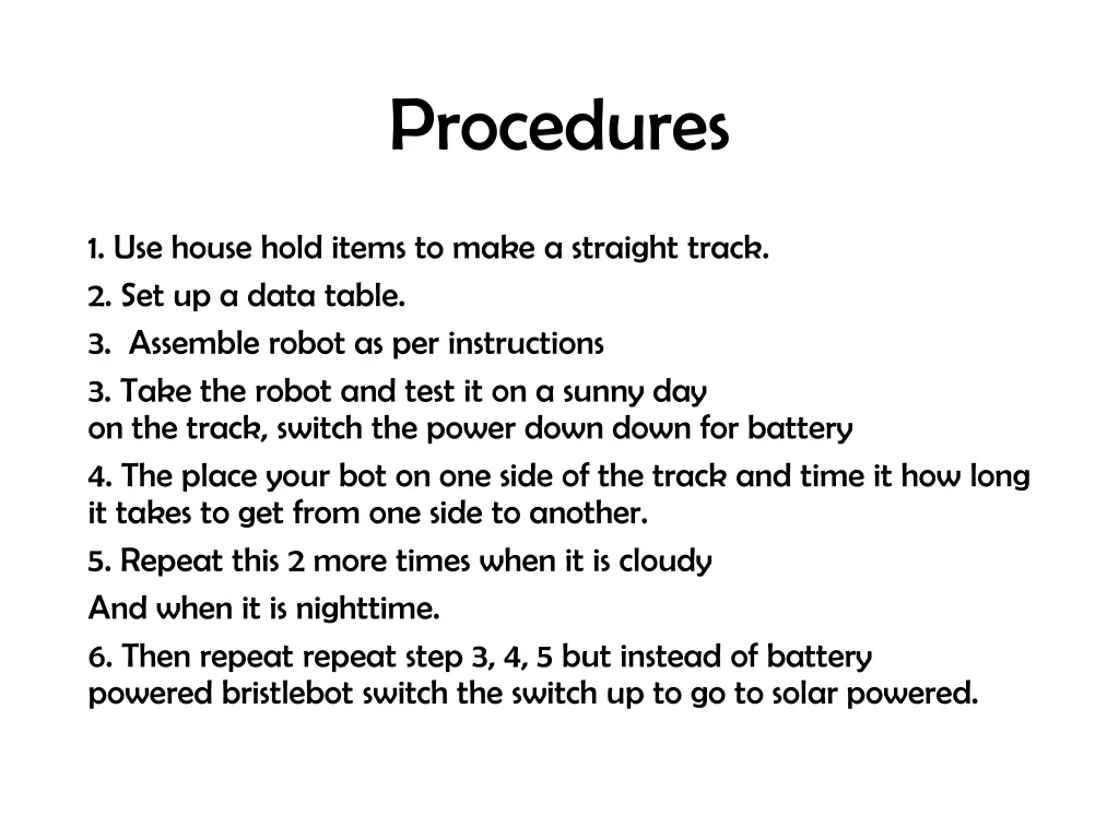 procedures