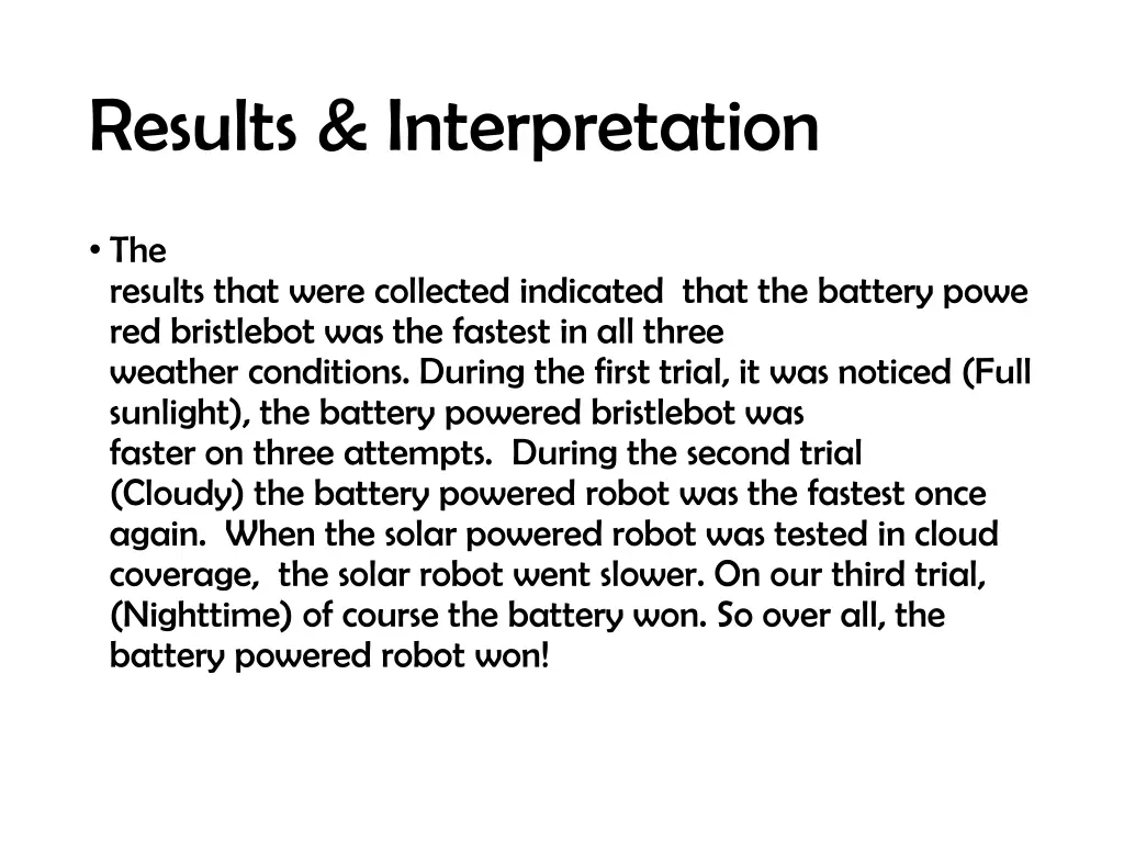 results interpretation