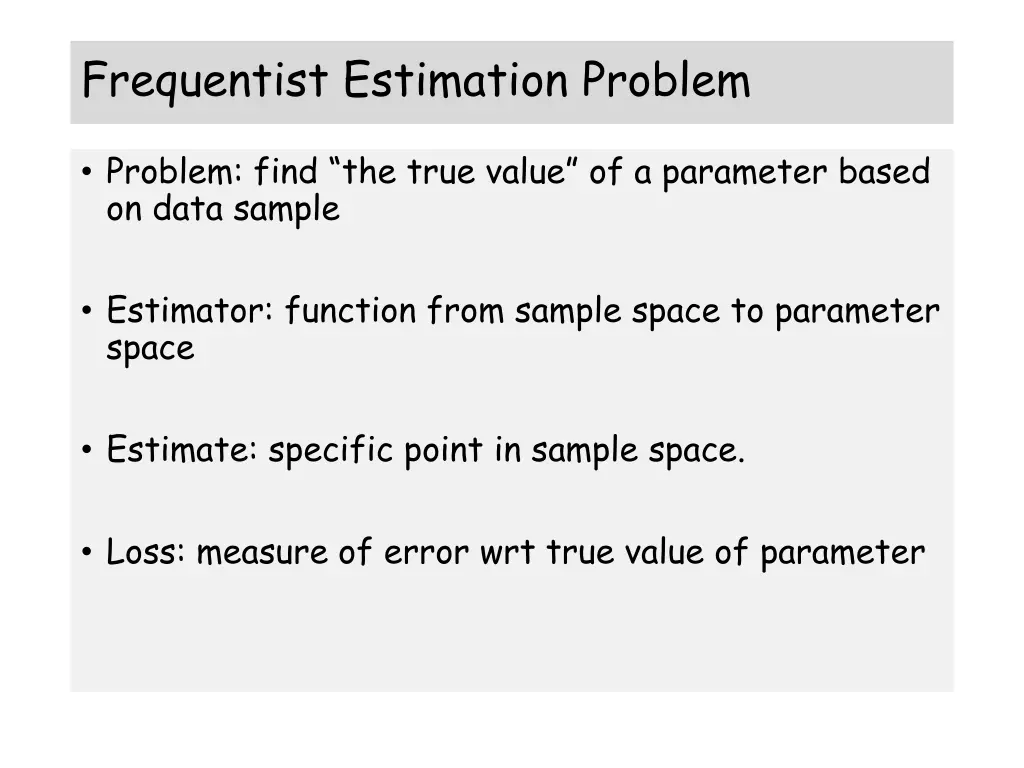 frequentist estimation problem