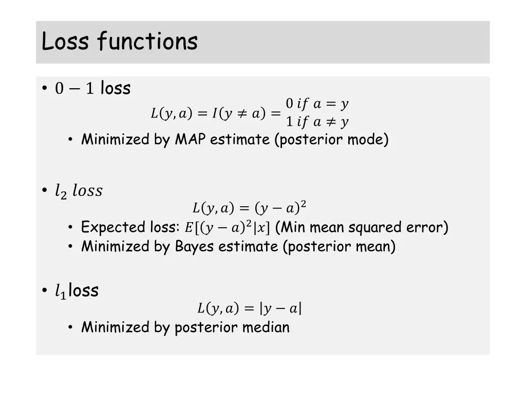 loss functions