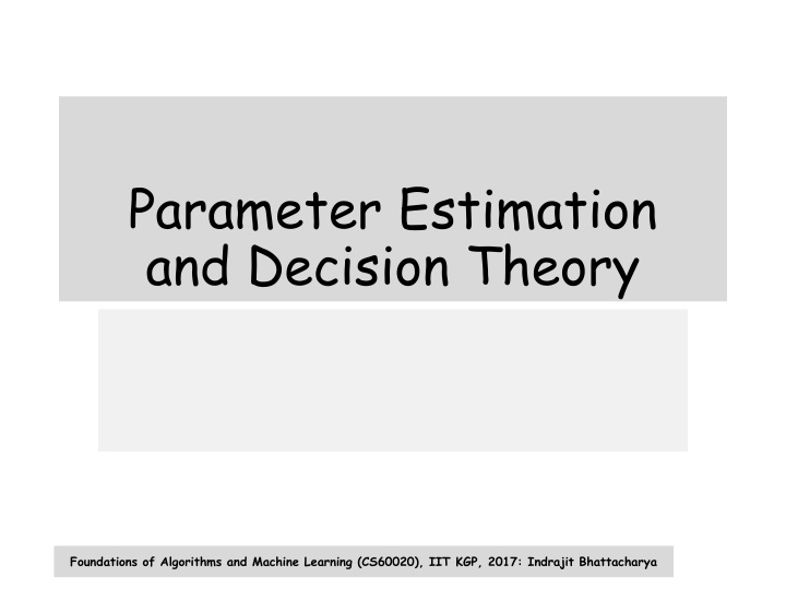 parameter estimation and decision theory