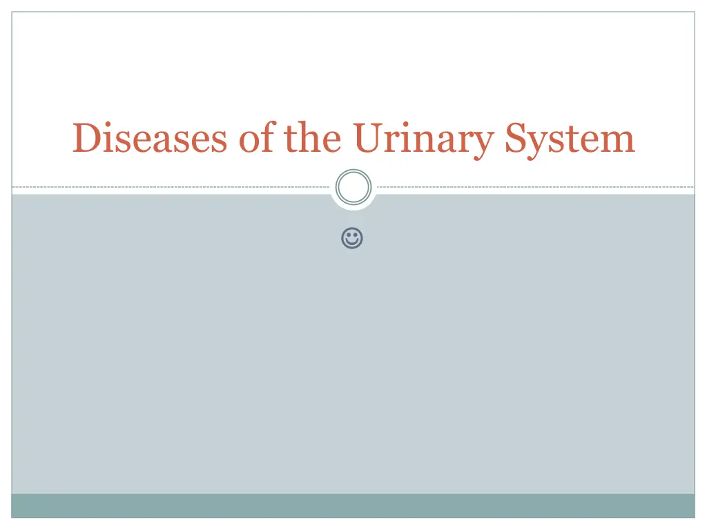 diseases of the urinary system