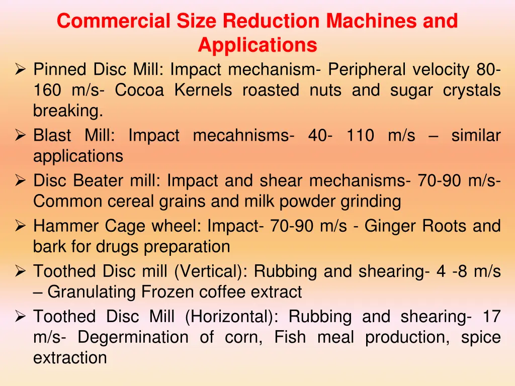 commercial size reduction machines