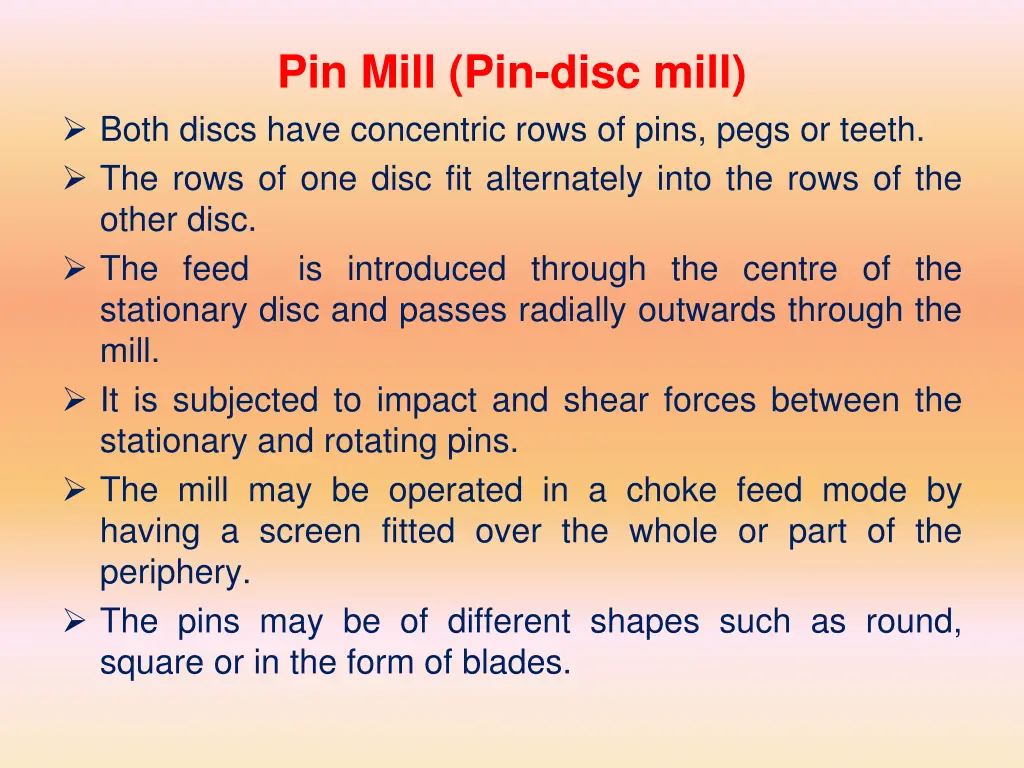 pin mill pin disc mill both discs have concentric