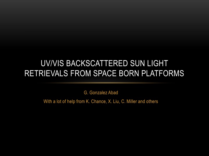 uv vis backscattered sun light retrievals from