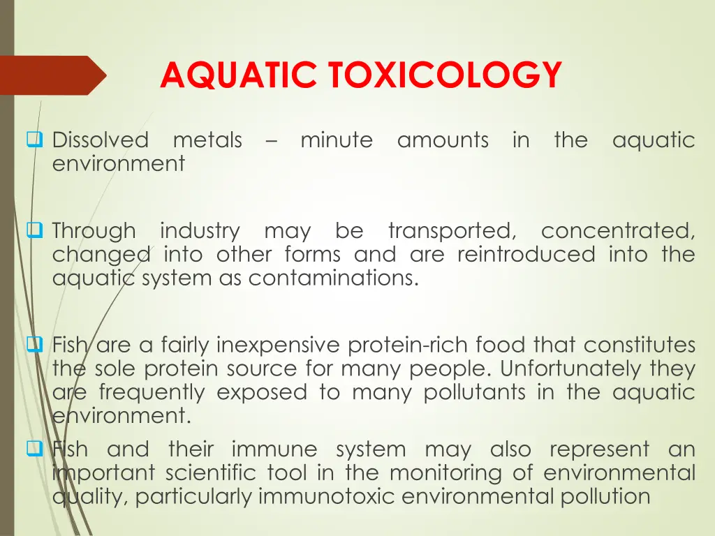 aquatic toxicology