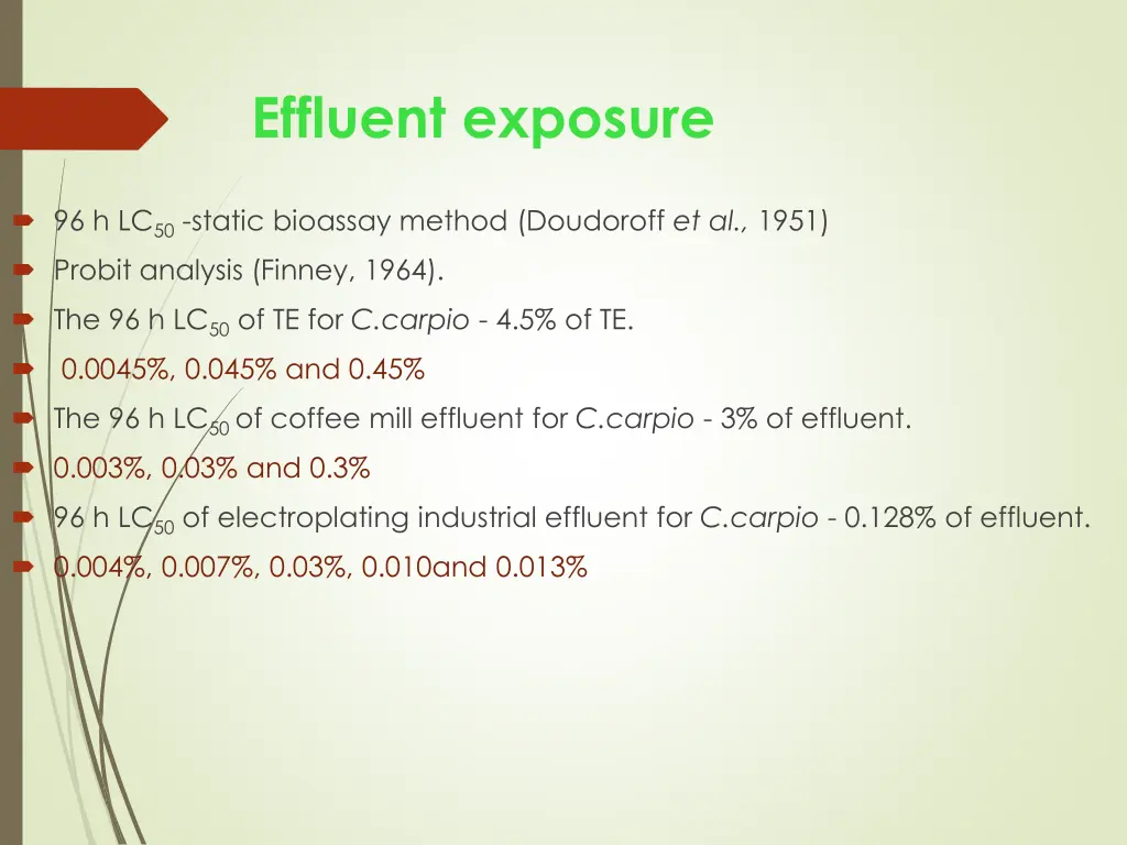 effluent exposure