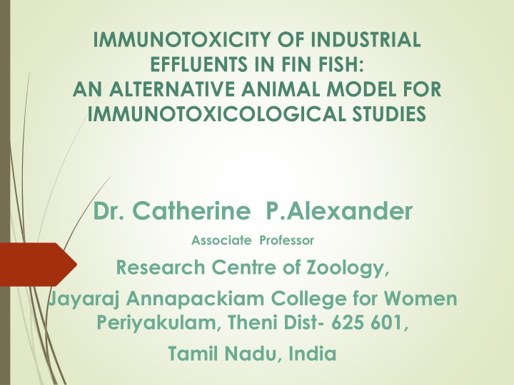 immunotoxicity of industrial effluents