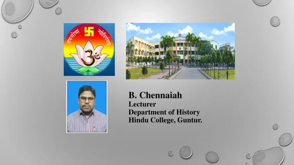 b chennaiah lecturer department of history hindu