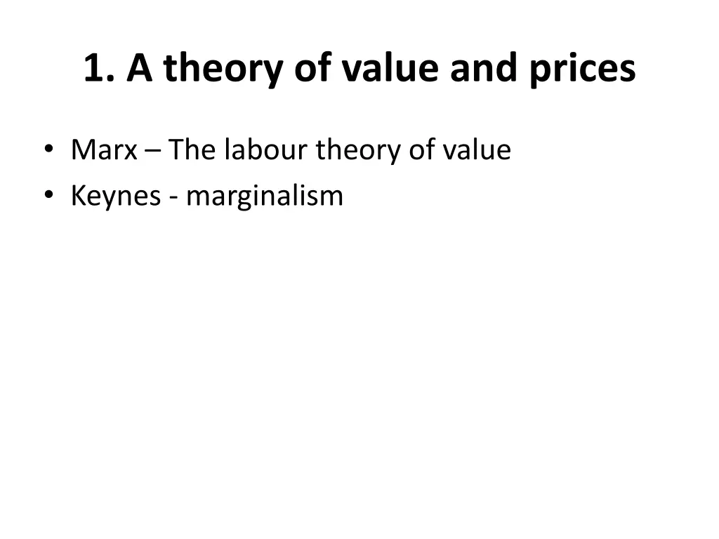 1 a theory of value and prices