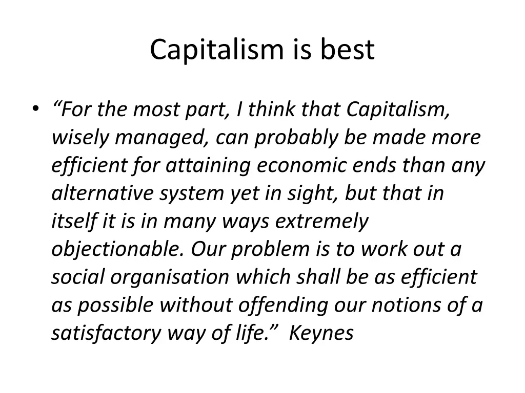 capitalism is best