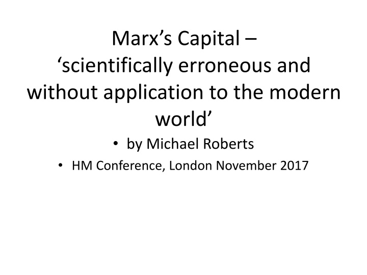 marx s capital scientifically erroneous